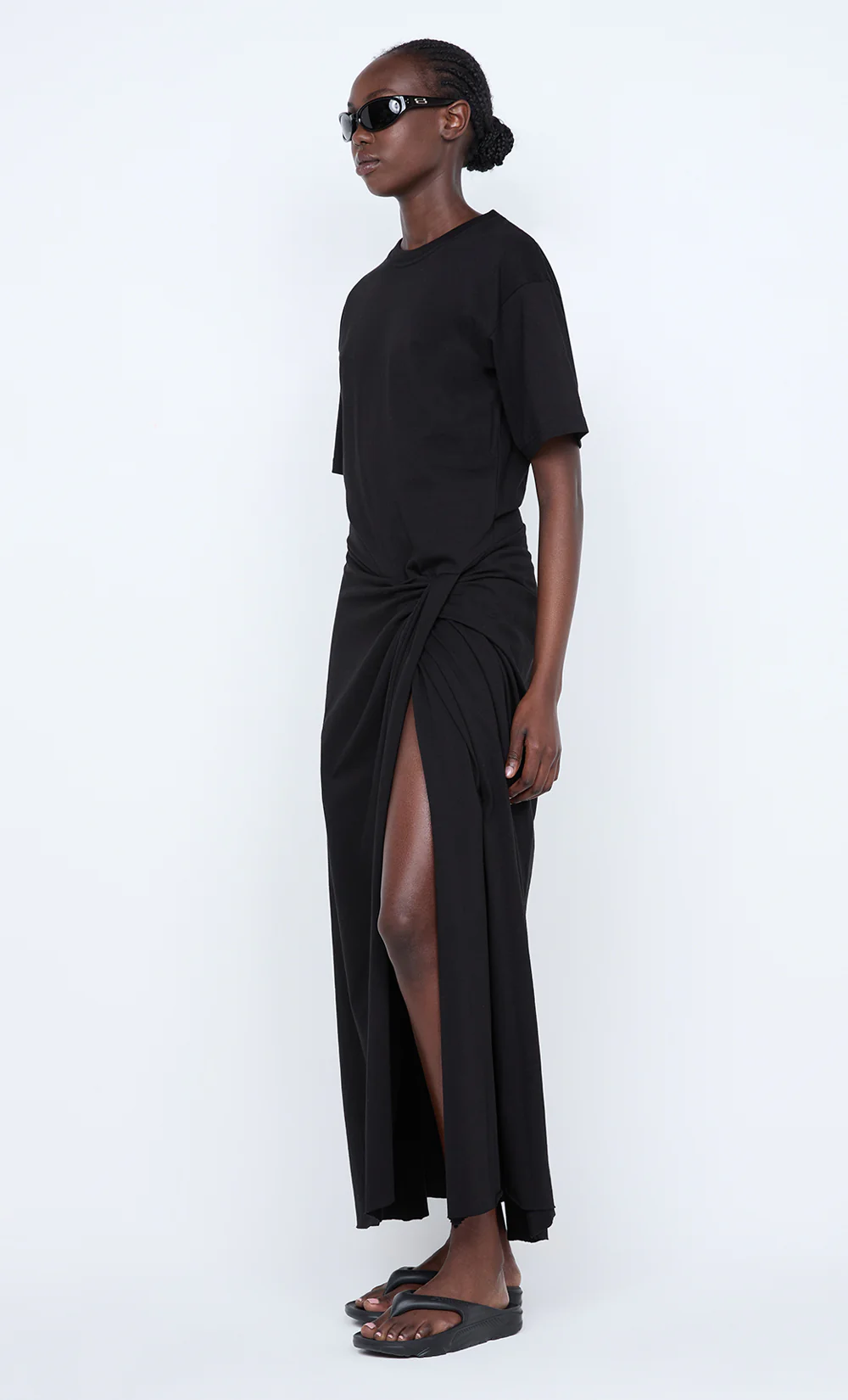 CYPRUS TWIST TEE DRESS - BLACK - Image 3