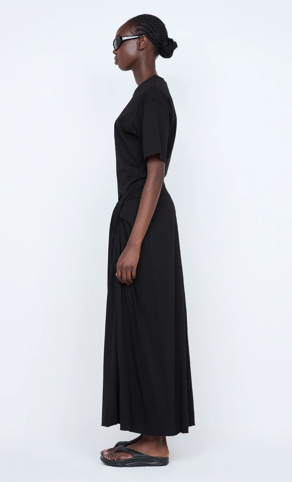 CYPRUS TWIST TEE DRESS - BLACK - Image 6